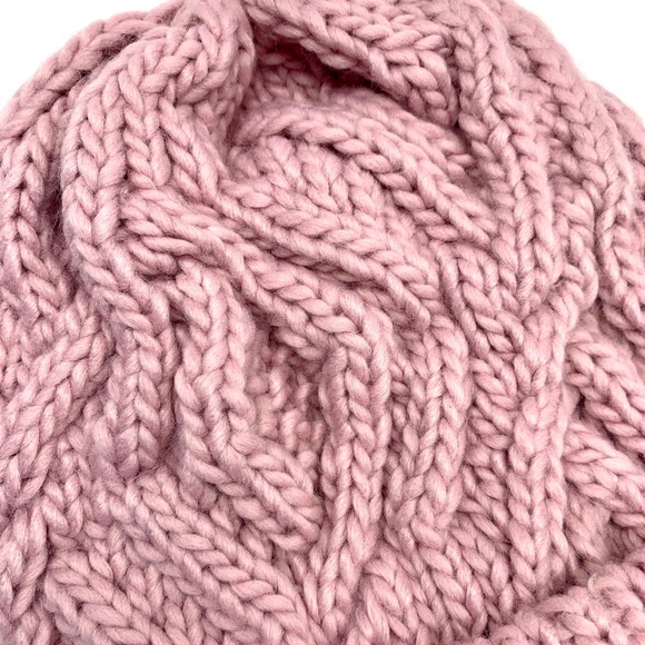 Chunky Knit Beanie Pink - Picture 4 of 5